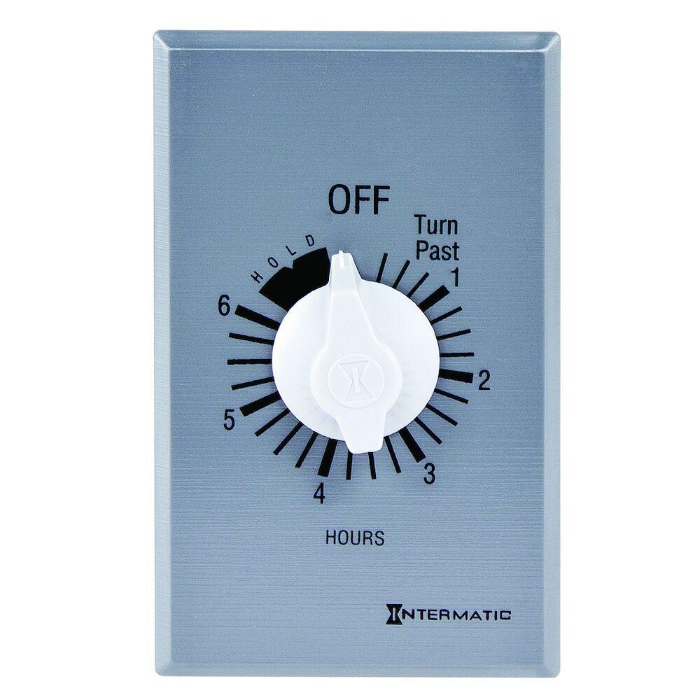 Intermatic FF6HH FF Series Auto Off Commercial Mechanical Spring Wound Timer, 6 hr Setting, 125/257 V AC, 1 hp, 2 hp, 1NO 1 Form A SPST Contact, 1 Poles