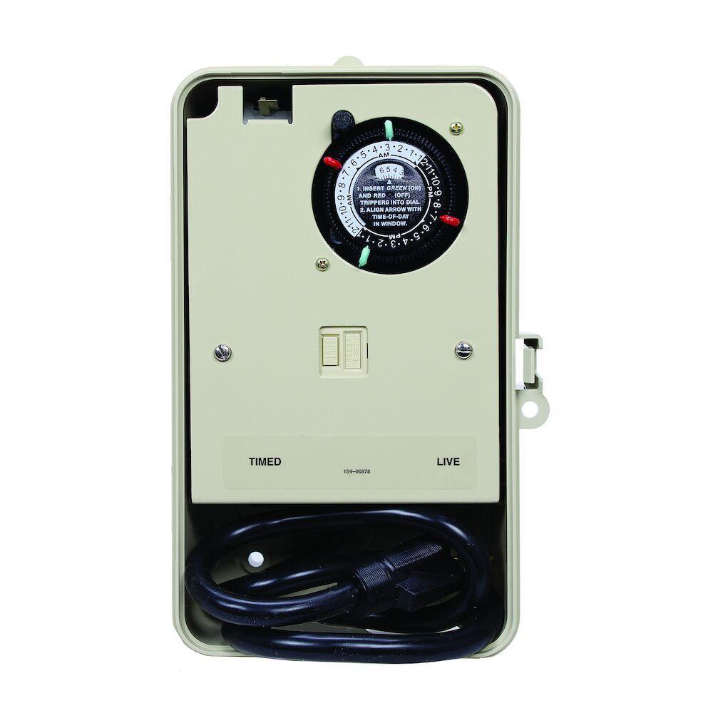 Intermatic P1261P P1200 2-Circuit Portable Timer, 24 hr Setting, 120 V AC, 1 hp, 1NO 1 Form A SPST Contact, 1 Poles