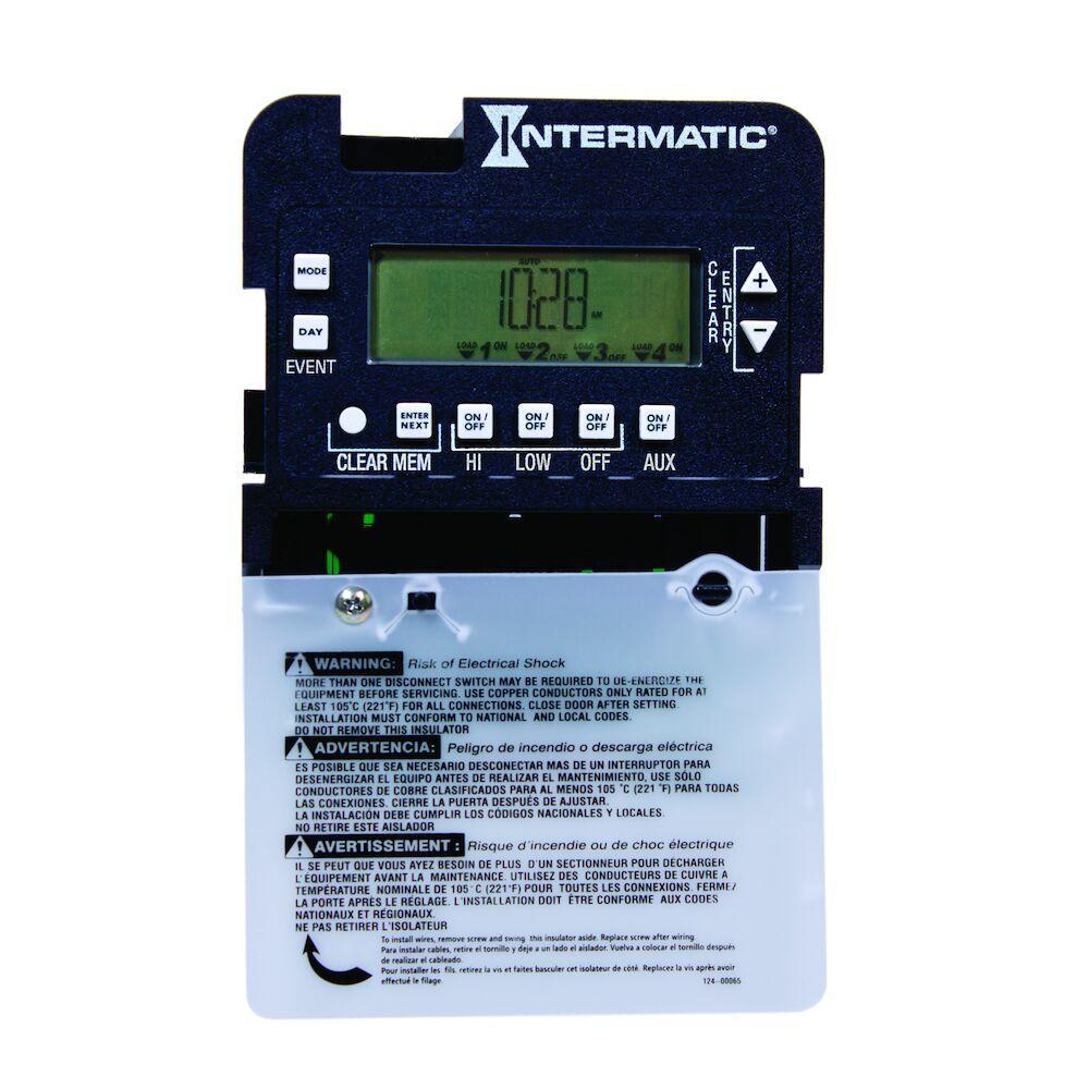 Intermatic P1403ME Mechanism Electronic Pump Motor Controller With Seasonal Adjustment, 24 hr Time Setting, 120 to 480 V AC, 4 Form A 4SPST Contact Form, 1 Pole