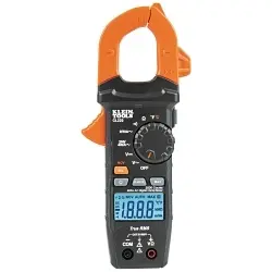 Klein CL220 Auto-Ranging Digital Clamp Meter With Temperature Measure, 600 V AC/DC, 400 A AC, 20 Mohm, 1.61 in Jaw, Backlit LCD Display