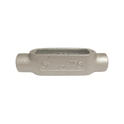 Allied Tube & Conduit MC5KON Type MC Conduit Body, 1-1/2 in Hub, Malleable Iron, Zinc Plated