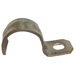 Allied Tube & Conduit SE150-1KON 1-Hole Conduit Strap, 1-1/2 in, For Use With EMT Conduit, Steel, Zinc Plated
