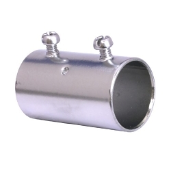 Allied Tube & Conduit SK150RKON Straight Set Screw Coupling, 1-1/2 in, For Use With Steel EMT Conduit, Steel, Zinc Plated
