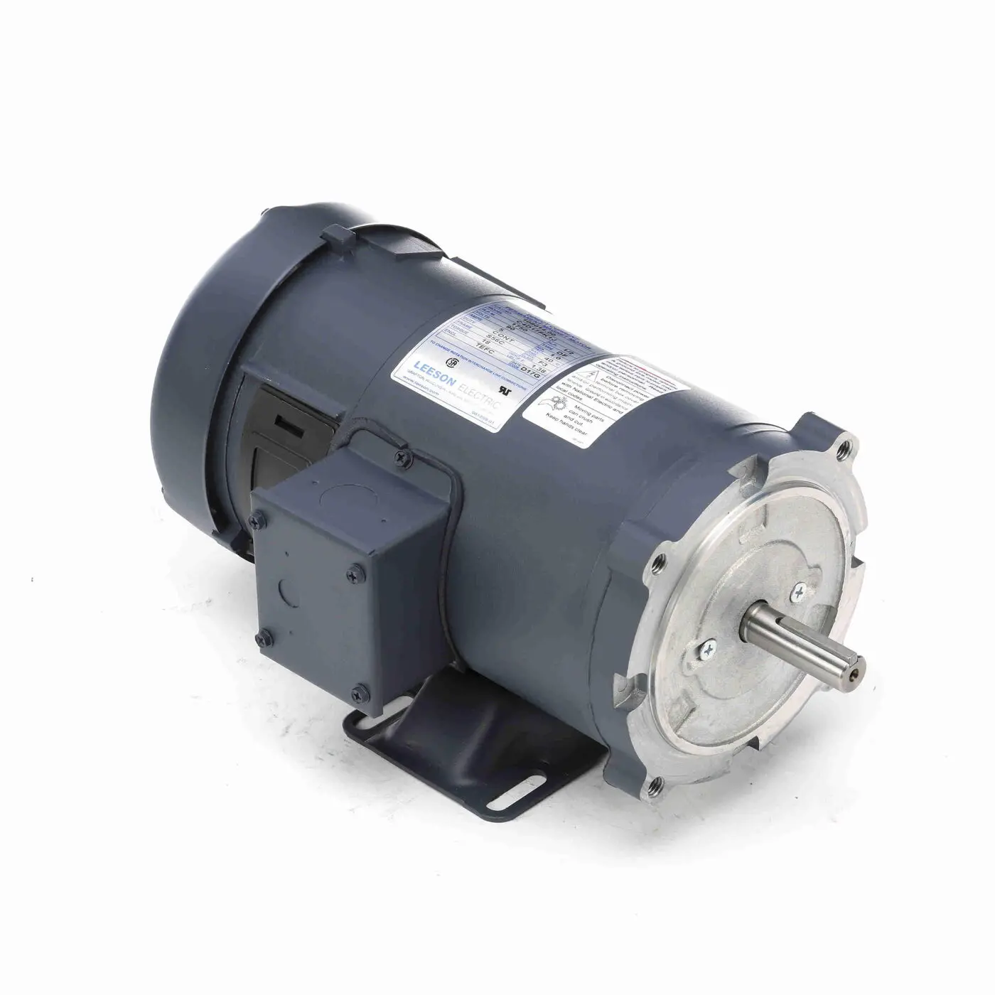 Leeson 108014.00 C-Face SCR Rated DC Motor With Removable Base, 249 in-lb Torque, 1/2 hp Power Rating, 90 V DC, 5 A, 56C Frame, 1750 rpm Speed