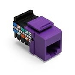 Leviton QuickPort® 41108-RP3 8-Conductor 8-Position 110-Style UTP Connector, Cat 3 Module, Flush Mount, 1 Ports, Plastic, Purple