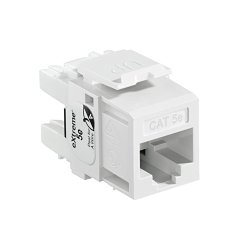 Leviton GigaMax® QuickPort® 5G110-RW5 8-Conductor 8-Position Component Rated UTP Connector, Cat 5e Module, Panel Mount, 1 Ports, Plastic, White