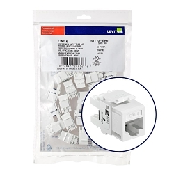 Leviton QuickPack® eXtreme® QuickPort® 61110-BW6 8-Conductor 8-Position Channel/Component Rated UTP Connector, Cat 6 Module, Panel Mount, 1 Ports, Plastic, White