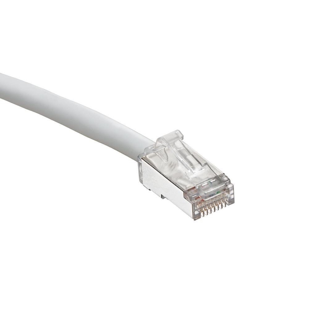 Leviton eXtreme® 6AS10-20S FTP SlimLine Boot Patch Cord, CAT 6a, 26 AWG Stranded Copper Conductor, Plug Connector, 20 ft L Cord, Gray