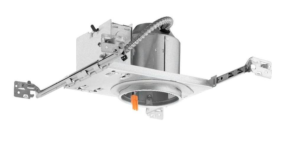 Juno QC4 W J6 Contractor Select New Construction IC Housing with Push In Connectors, Insulated/Non-Insulated Insulation, 120 V, 4-1/2 in Ceiling Opening