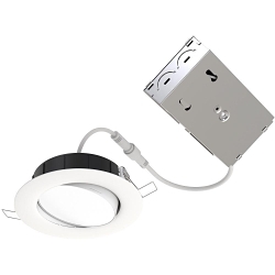 Juno WF4 ADJ SWW5 90CRI MW M6 Contractor Select™ Adjustable Downlight, LED Lamp, 9.99 W Fixture, 4 in Ceiling Opening, 120 V, Steel Housing