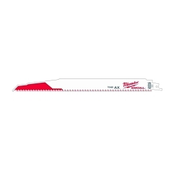 Milwaukee SAWZALL® AX™ 48-00-5027 Demolition Tapered Back Reciprocating Saw Blade, 12 in L x 1 in W, 5 TPI, Bi-Metal Body, Universal/Toothed Edge Tang