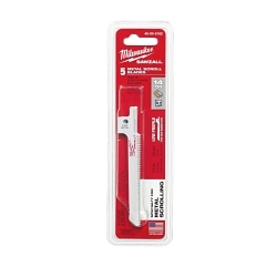 Milwaukee SAWZALL® 48-00-5162 Straight Back Reciprocating Saw Blade, 3-5/8 in L x 5/16 in W, 14 TPI, Bi-Metal Body, Universal/Toothed Edge Tang