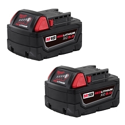 Milwaukee M18™ REDLITHIUM™ 48-11-1852 Rechargeable Cordless Battery Pack, 5 Ah Li-Ion Battery, 18 V DC Charge, For Use With M18™ Cordless Power Tool