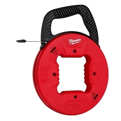 Milwaukee 48-22-4181 Fish Tape With Low Profile Tip, 1/4 in Tape, 25 ft L Tape, Round Profile, Steel Tape, Black/Red