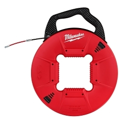 Milwaukee 48-22-4197 Fish Tape With Flexible Metal Leader, 200 ft L Tape, Round Profile, Polyester Tape, Black/Red
