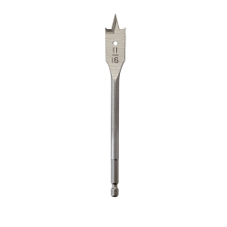 Milwaukee 48-27-0681 Flat Boring Bit, 11/16 in Dia, 6-1/8 in OAL, Flat Flute, 1/4 in Shank