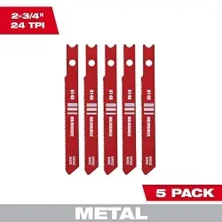 Milwaukee 48-42-0140 Heavy Duty Jig Saw Blade, 2-3/4 in L x 9/32 in W, 24 TPI, HSS Cutting Edge, HSS Body