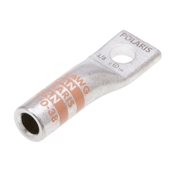 Polaris AL1/0-38 1-Hole Compression Lug, 1/0 AWG Stranded Conductor, 3/8 in Stud, Aluminum