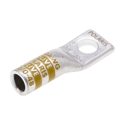 Polaris AL2/0-48 AL Series 1-Hole Dual Rated Compression Lug, 2/0 AWG Stranded Aluminum/Copper Conductor, 1/2 in Stud