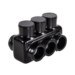 Polaris IPLD350-3 IPLD Double Sided Entry Multi-Tap Connector, 6 AWG to 350 kcmil Aluminum/Copper Conductor, Plastisol