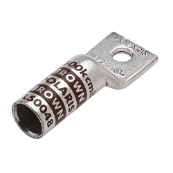 Polaris L50048 L Series 1-Hole Compression Lug, 500 kcmil Stranded Conductor, 1/2 in Stud, Copper