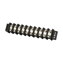 Polaris TB3096-10 TB Series Double Row Terminal Block, 600 V AC, 30 A, 22 to 14 AWG Wire, Black