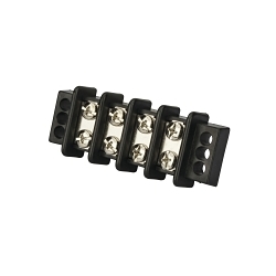 Polaris TB3096-4 TB Series Double Row Terminal Block, 600 V AC, 30 A, 22 to 14 AWG Wire, Black