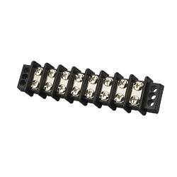 Polaris TB3096-8 TB Series Double Row Terminal Block, 600 V AC, 30 A, 22 to 14 AWG Wire, Black