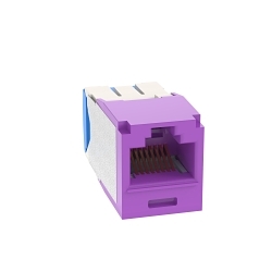 Panduit 10Gig™ PanNet® TX6A™ CJ6X88TGVL 8-Position 8-Wire Universal TG Style Unshielded Jack Module, Cat 6A RJ45/Mini-Com® Module, 1 Port, ABS/Polycarbonate, Violet