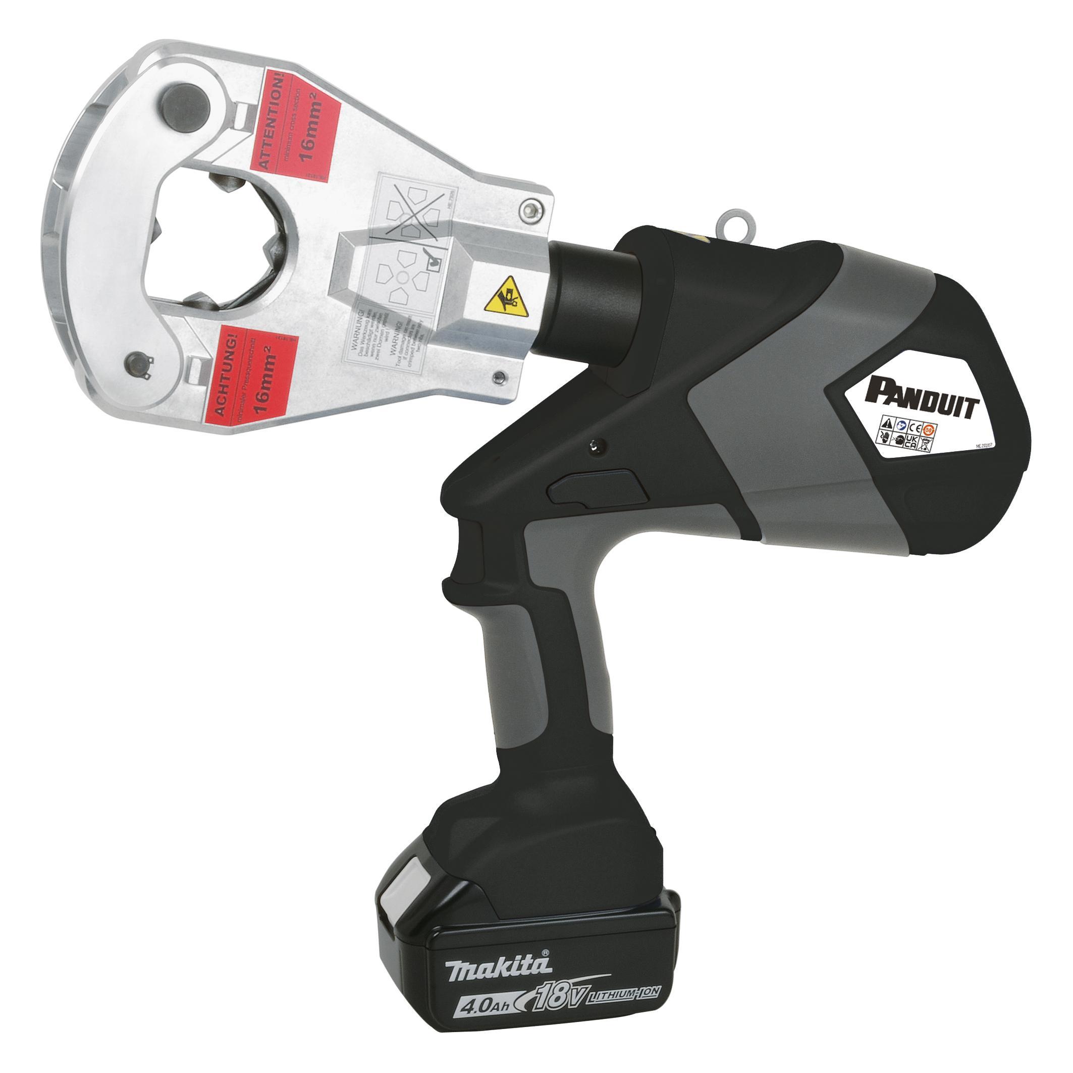 Panduit CT-2980/STBT Battery Powered Crimping Tools, 4 AWG to 750 kcmil Crimping, 6.2 Crimping, 13.8 in OAL