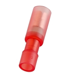 Panduit StrongHold™ EBNF18-4FIB-Q Fully Insulated Loose Piece Female Bullet Disconnect, 16 AWG Stranded Conductor, Copper, Red