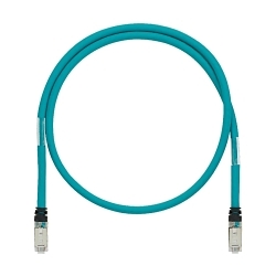 Panduit IndustrialNet™ ISTPH6X10MBL Flame-Retardant Patch Cord With 7.4 mm Cable Jacket, Cat 6A, 26 AWG Shielded Twisted 4-Pair SF/UTP Stranded Copper Conductor, 4-Pair RJ45 T568B 8-Position Modular Plug Connector, 10 m L Cord