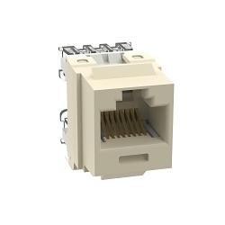 Panduit NetKey® NK688MEI 1-Slot 8-Position 8-Wire Punchdown Unshielded Keystone Jack Module, Cat 6/Keystone Module, Surface Mount, 1 Port, ABS/Polycarbonate, Electric Ivory