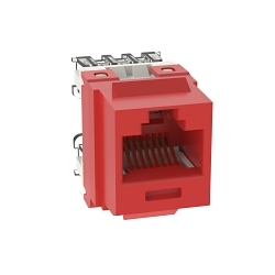 Panduit NetKey® TX6™ Plus NK688MRD 1-Slot 8-Position 8-Wire Punchdown Unshielded Keystone Jack Module, Cat 6/Keystone/Mini-Com® Module, Surface Mount, 1 Port, ABS/Polycarbonate, Red