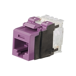 Panduit NetKey® NK6X88MVL 1-Slot 8-Position 8-Wire Keystone Unshielded Punchdown jack Module, Cat 6A/Keystone Module, 1 Port, ABS/Polycarbonate, Violet