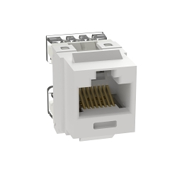 Panduit NetKey® NKP5E88MWH-Q 1-Slot 8-Position 8-Wire Punchdown Unshielded Keystone Jack Module, Cat 5e/Keystone Module, Surface Mount, 1 Port, ABS/Polycarbonate, White