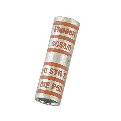 Panduit Pan-Lug™ SCS500-6 Compression Butt Splice, 500 kcmil Conductor, 2.87 in L, Standard Barrel, Copper, Brown