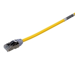 Panduit PanNet® TX6A-28™ STP28X2MYL F/UTP Shielded Small Diameter Patch Cord, Cat 6A, 28 AWG Solid Copper Conductor, RJ45 Modular Plug Connector, 2 m L Cord