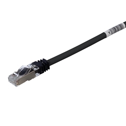 Panduit TX6A™ 10Gig™ STP6X0.5MBL S/FTP Shielded Patch Cord, Cat 6a, 26 AWG Stranded Copper Conductor, RJ-45 Connector, 0.5 m L Cord, Black