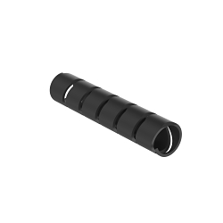 Panduit T25FR-C20Y Flame-Retardant Reusable Reverse Cut Spiral Wrap, 1/4 in OD Dia x 100 ft L x 0.04 in THK, Polyethylene, Black