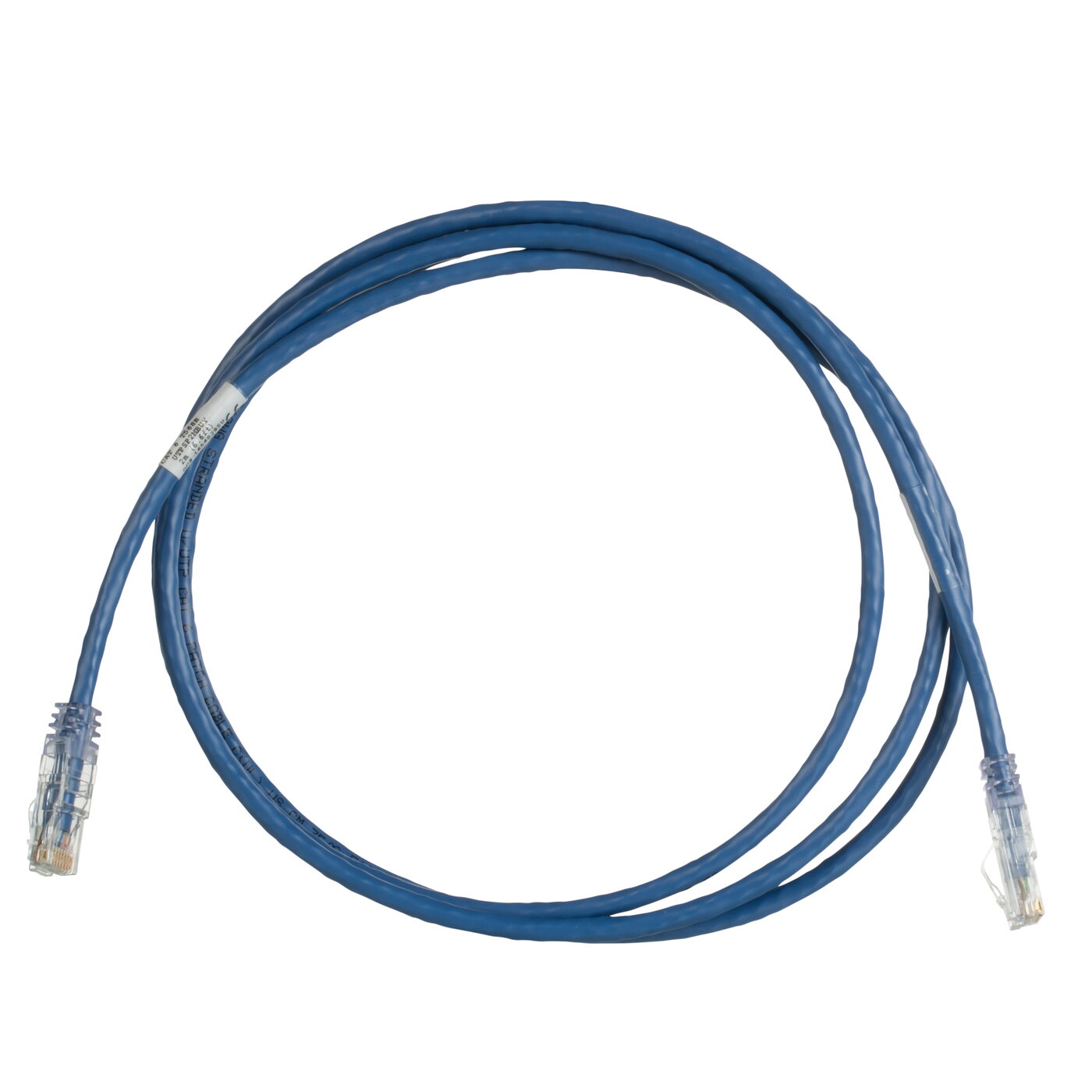 Panduit PanNet® TX6™ PLUS UTPSP2MBUY Class E Patch Cord, Cat 6, 24 AWG U/UTP Copper Stranded Conductor, RJ45 Modular Plug Boot Connector, 2 m L Cord, Blue