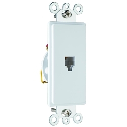 On-Q 26TE14-W 1-Gang Decorator Modular Jack, Wall Mount
