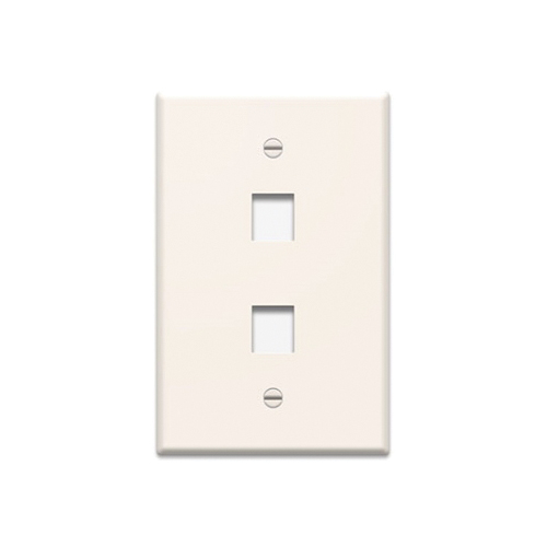 On-Q WP3402LA Classic Keystone Wallplate, 1 Gangs, 2 Ports, Insert Module, Fastened Mount, Plastic