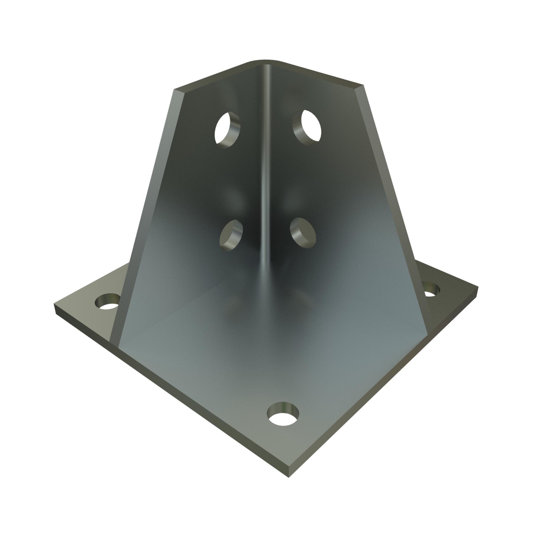 Unistrut P1887-EG Post Base, 1 Channel, Centered Channel Position, For Use With 1-5/8 in W Series Channel, Steel