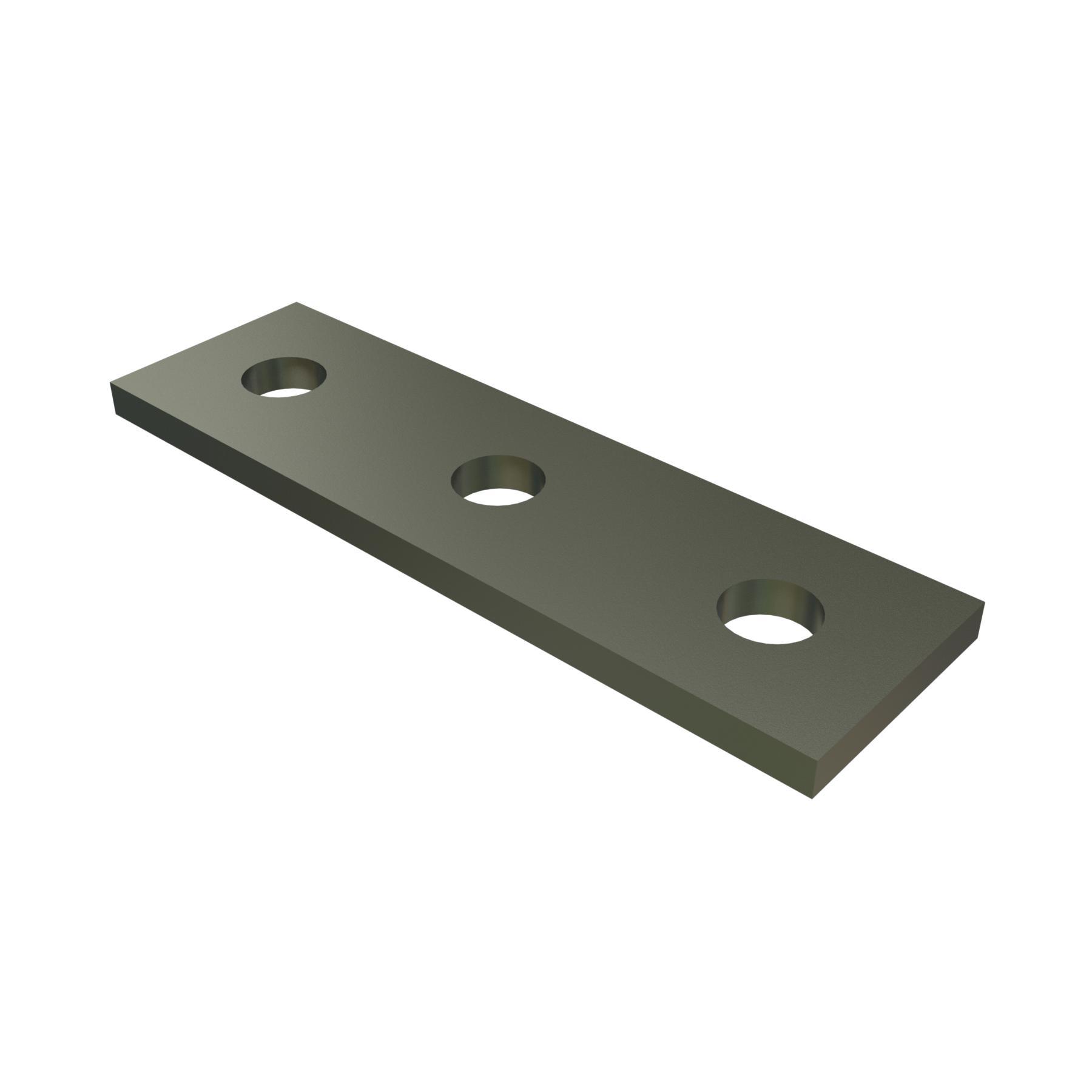 Unistrut P1066-EG Channel Flat Plate Fitting, 3 Holes, 5-3/8 in L x 1-5/8 in W x 1/4 in THK, HRPO Steel