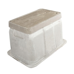 QUAZITE B10304836A Tier-8 FRP Flared Wall Style Nestable Non-Insulated Standard Open Bottom Underground Enclosure Box, 30 in L x 48 in W x 36 in H, Fiberglass Reinforced Polymer