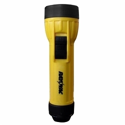 Rayovac WHH2D-BA Industrial Grade Handheld Flashlight With Ring Hanger, LED Bulb, Polypropylene Housing, 20 Lumens, 3 Bulbs