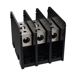 Mersen MPDB63153 Miniature Open Style Power Distribution Block, 600 V AC, 175 A, 3 Poles, 14 to 2/0 AWG Wire, Polycarbonate