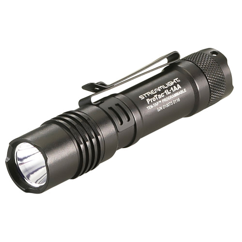 Streamlight 88061 ProTac® 1L-1AA Dual Fuel High Lumen Tactical Flashlight, C4® LED Bulb, Aluminum Housing, 40 to 350 Lumens Lumens