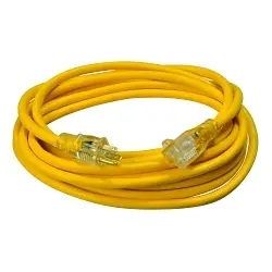 Southwire 2587SW8802 Type SJTW Extension Cord, 15 A at 125 V AC, 25 ft L Cord, 3 Conductors